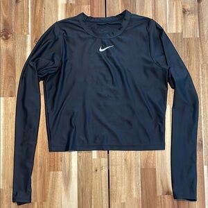 Nike Women's DriFit Black Long Sleeve Crop Top